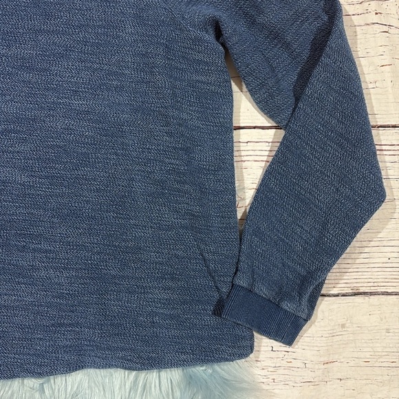 Marine Layer Blue Daria Textured Crewneck Sweatshirt - Picture 8 of 9